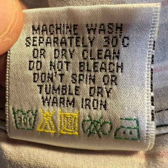 Bugatchi Blue and Red Striped Short Sleeve Comfort Stretch Button Down Size S - Picture 7 of 9